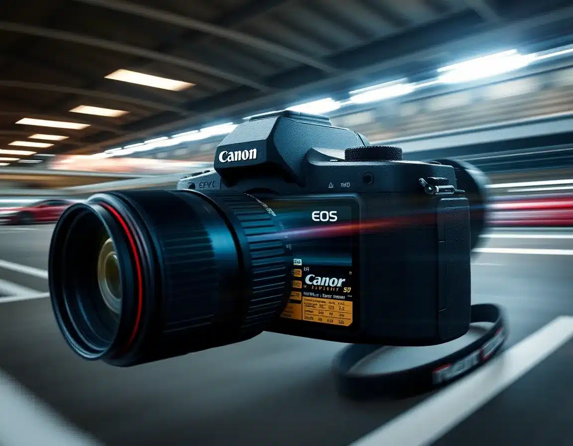 Photographe utilisant un Canon EOS R en rafale lors d'un événement sportif